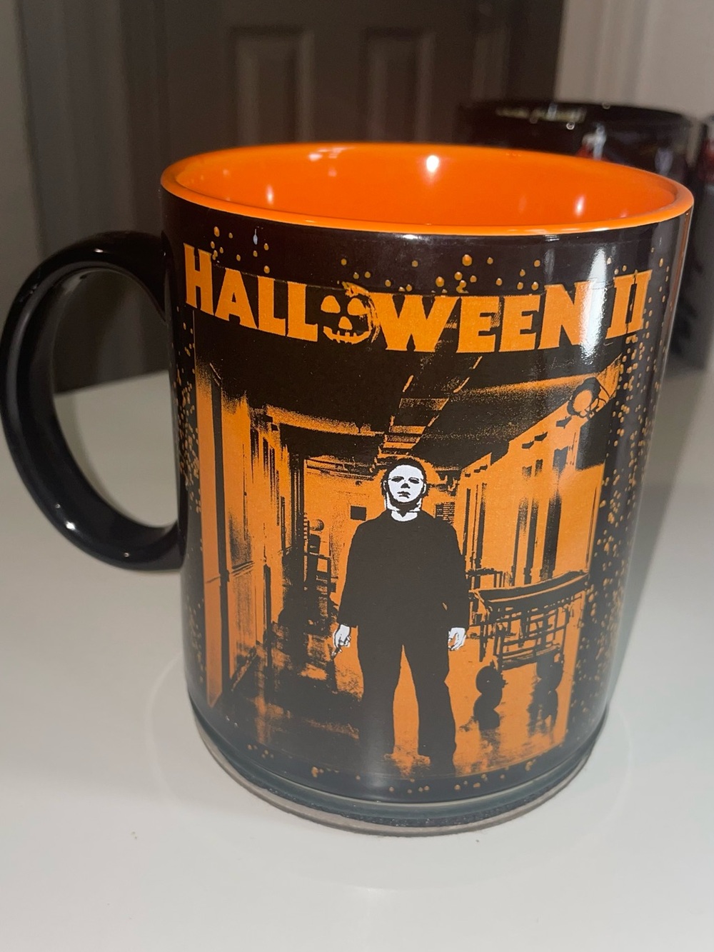 Halloween II Michael Myers Orange and Black Mug